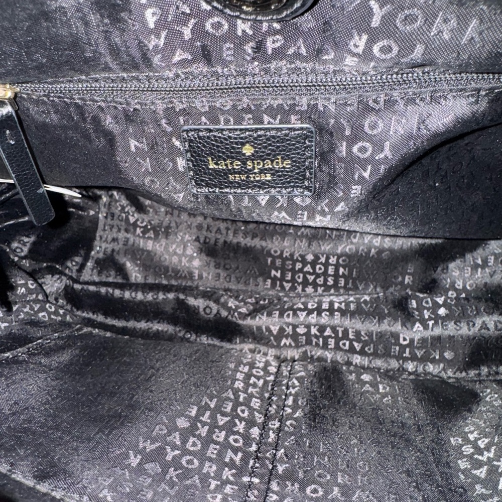 KATE SPADE NY Dawn Place Black Embellished Nylon Tote with Leather Trim NWOT - Picture 8 of 14